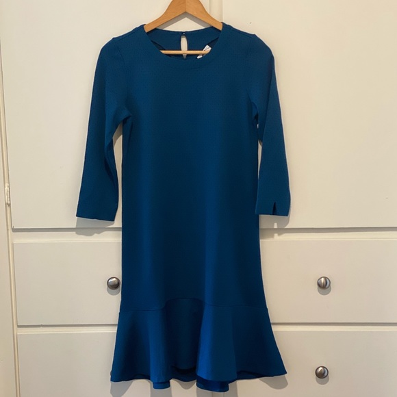 J Jill, Ponte Dress 3/4 Sleeve ,Oxfblu,XS - Picture 1 of 9